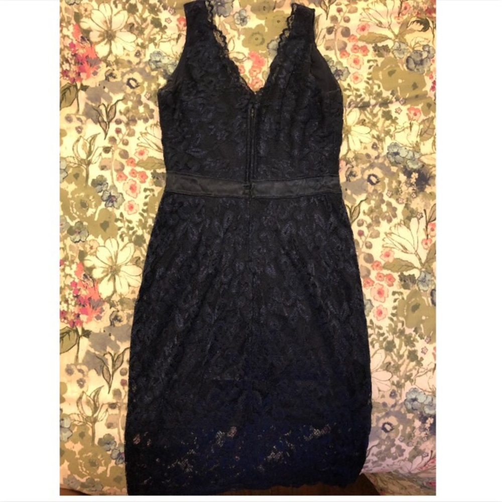 Navy blue lace overlay dress - worn once - Picture 3 of 4